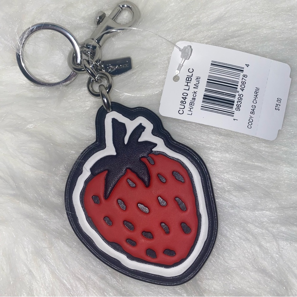 Coach strawberry charm keychain New